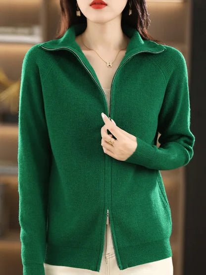 Stylish Sweatshirt Soft Knit High-Neck Comfortable