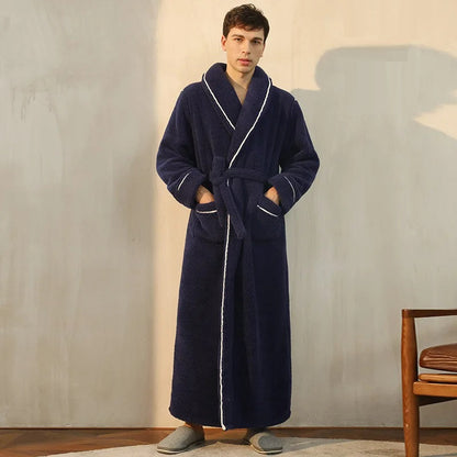 Men's Long Soft Fleece Bathrobe