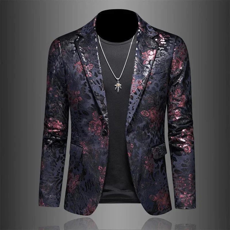 Herren Blazer Elegant Floral Design - IdealeKleiden