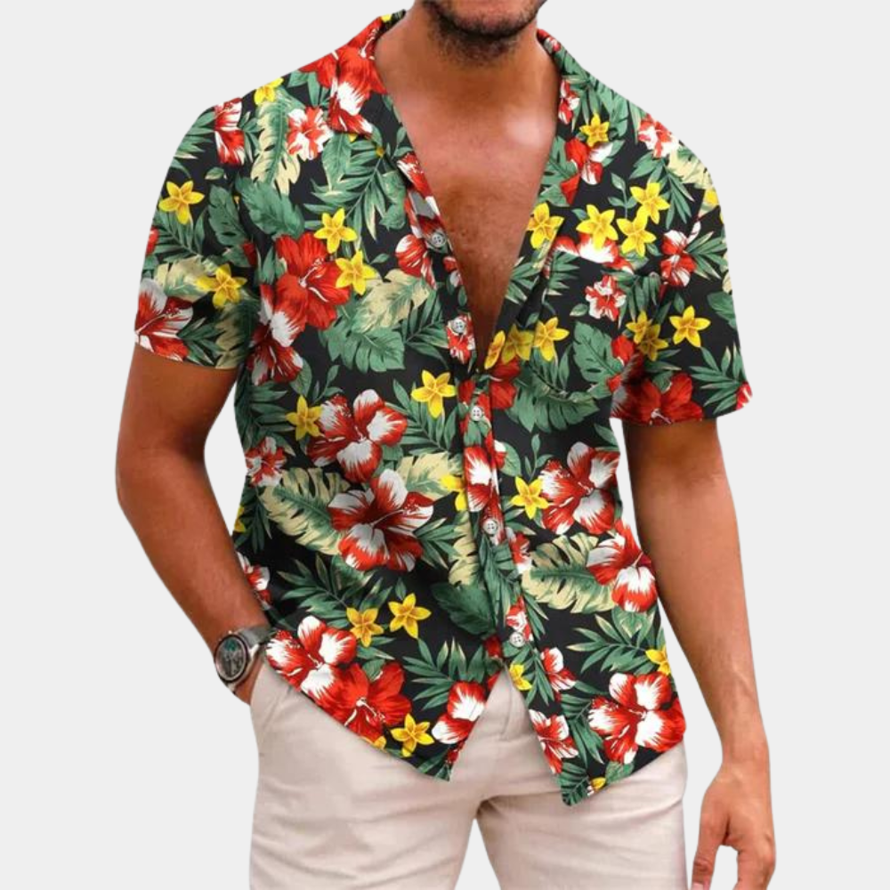 Men's Short Sleeve Floral Shirt