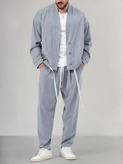 Men's Comfortable Two-Piece Overshirt Set