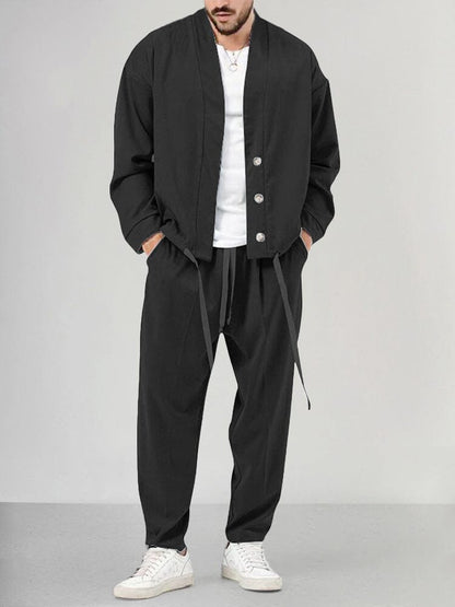Men's Comfortable Two-Piece Overshirt Set