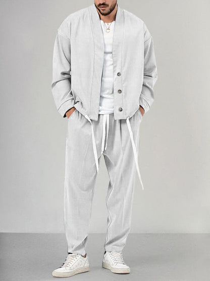 Men's Comfortable Two-Piece Overshirt Set
