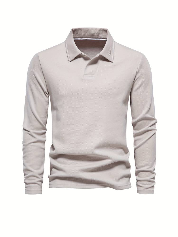 Men's Elegant Long-Sleeved Polo Shirt