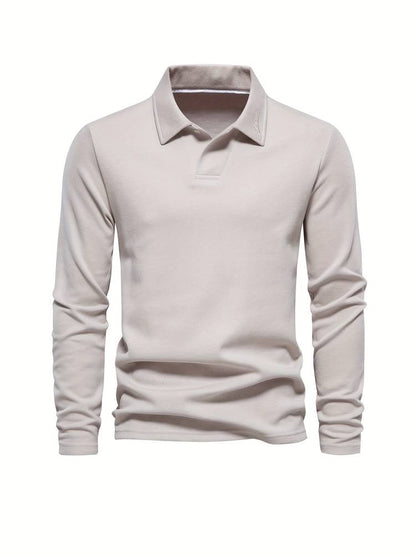 Men's Elegant Long-Sleeved Polo Shirt