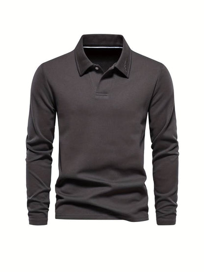 Men's Elegant Long-Sleeved Polo Shirt