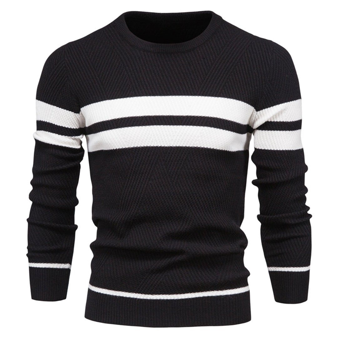 Men's Striped Round Neck Knitted Sweater