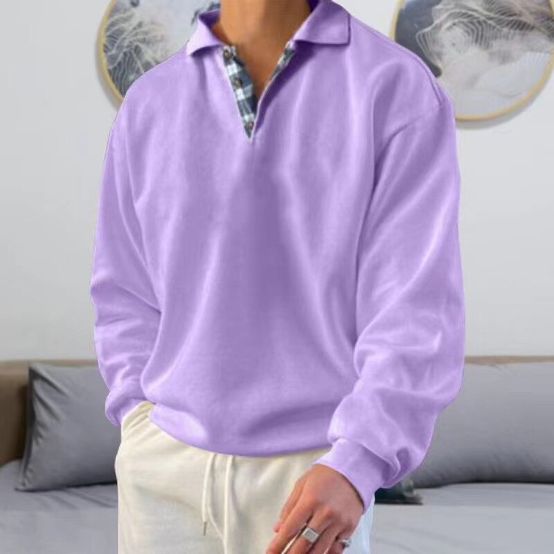 Men's Loose Fit Collared Sweatshirt