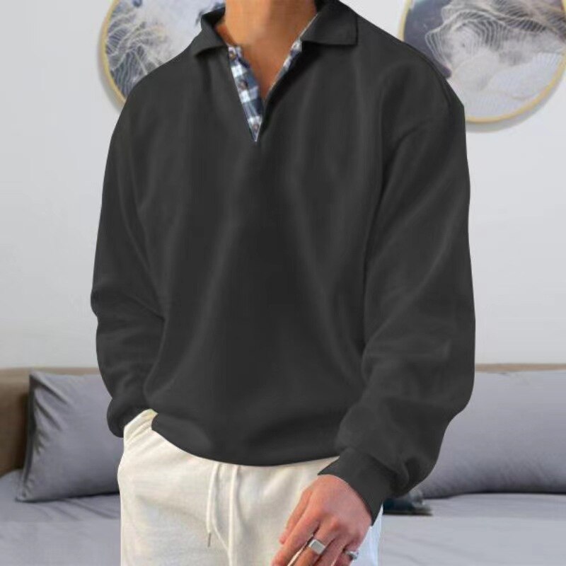 Men's Loose Fit Collared Sweatshirt