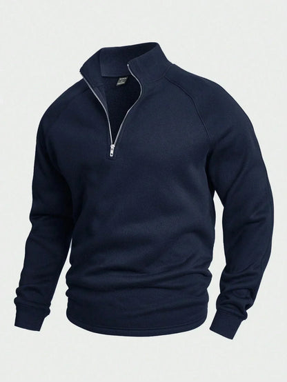 Men's Warm Half-Zip Winter Sweater