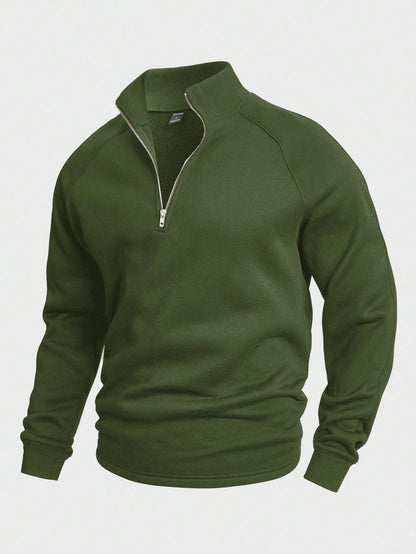Men's Warm Half-Zip Winter Sweater