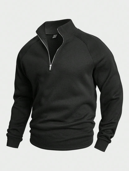 Herren Pullover Warm Halbreißverschluss Winter - IdealeKleiden
