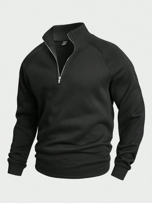 Herren Pullover Warm Halbreißverschluss Winter - IdealeKleiden