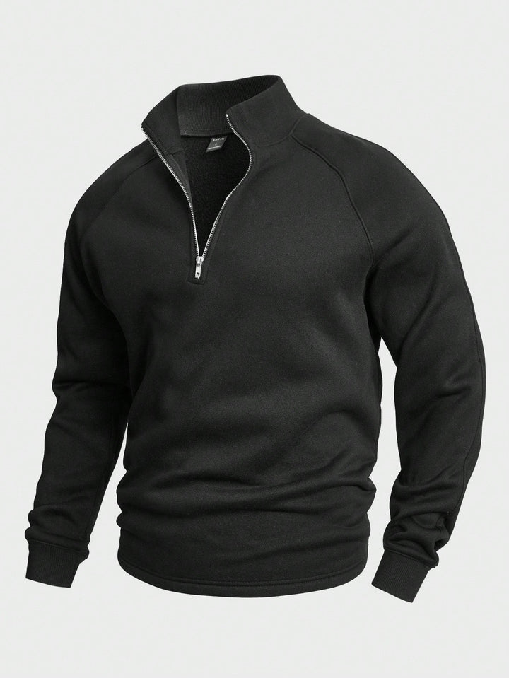 Herren Pullover Warm Halbreißverschluss Winter - IdealeKleiden