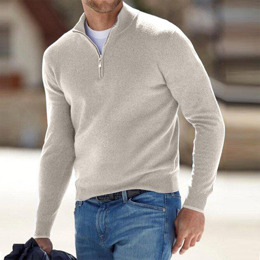 Men's Pullover With Front Zipper