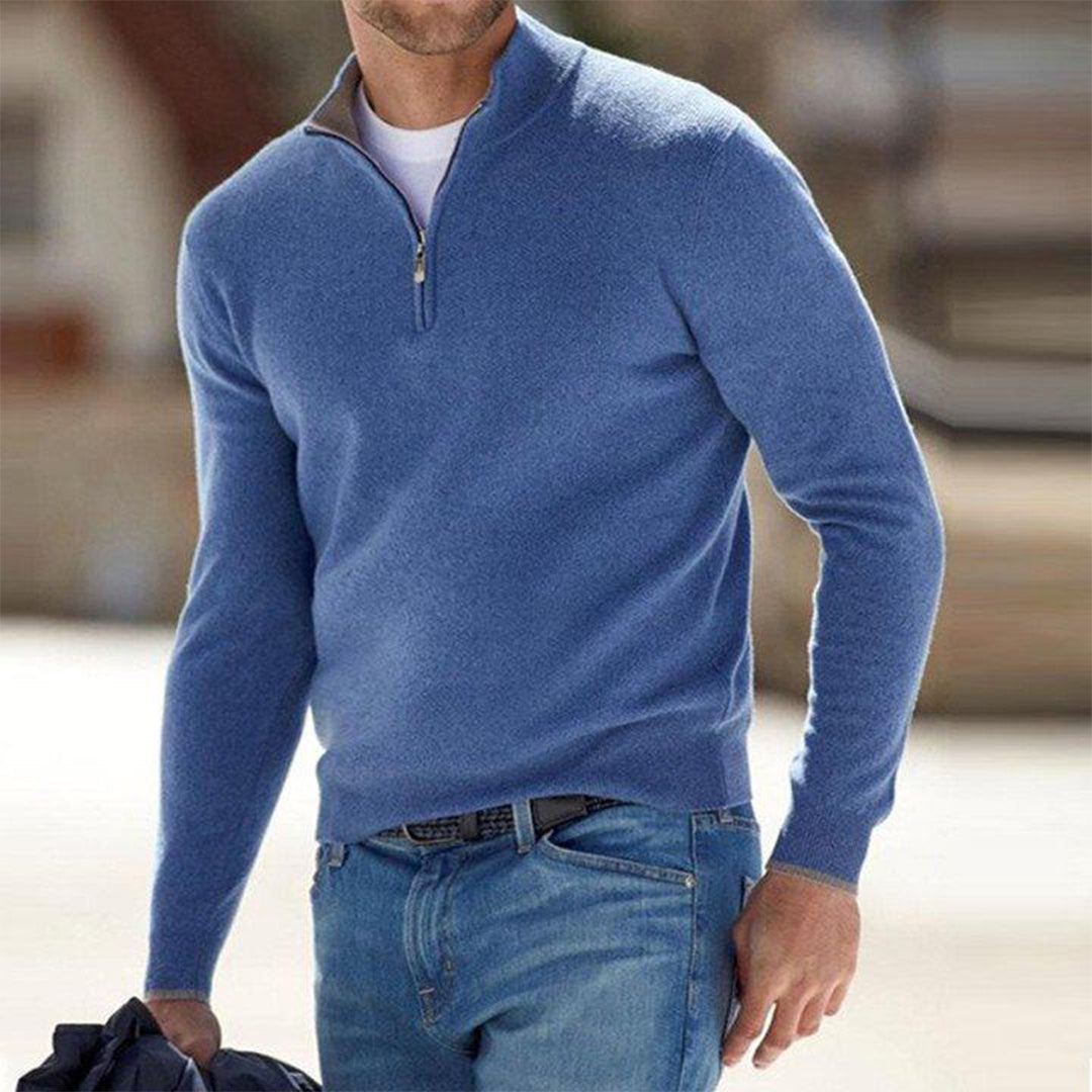 Men's Pullover With Front Zipper