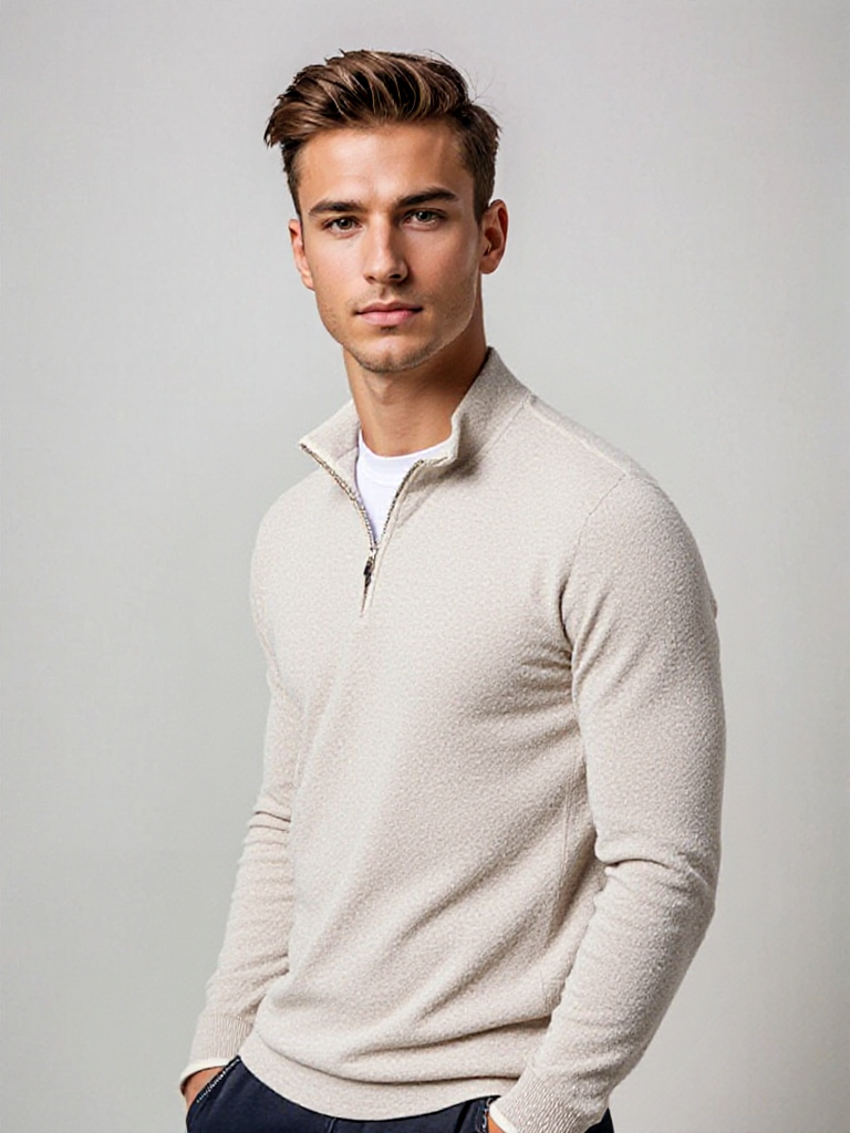 Men's Modern Half-Zip Knitted Jumper