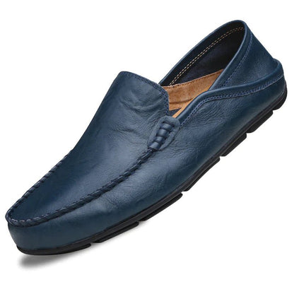 Comfortable Men's Leather Slippers Black