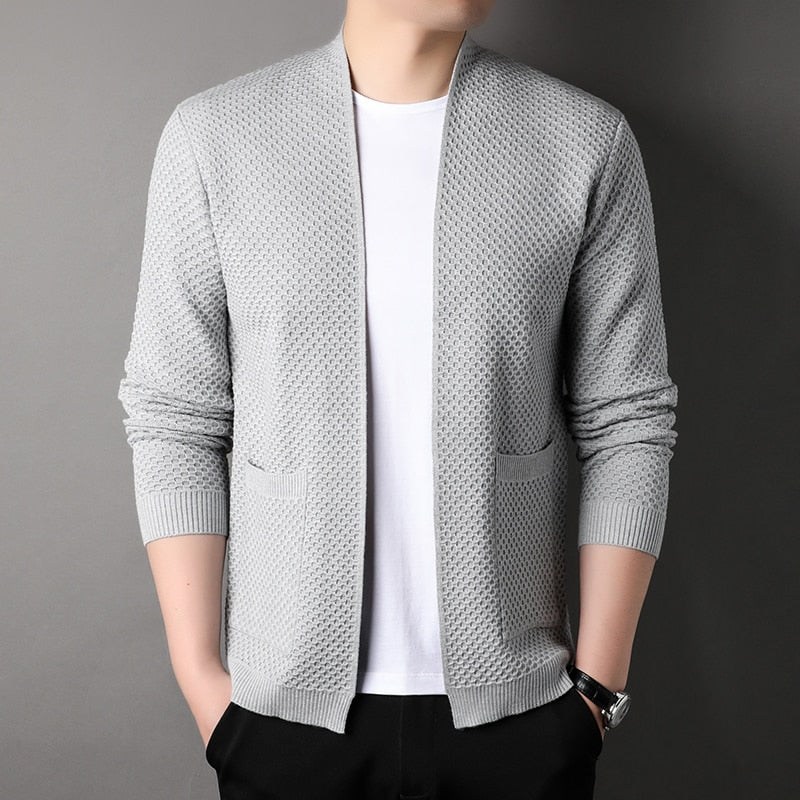 Men's Open Cardigan with Pockets