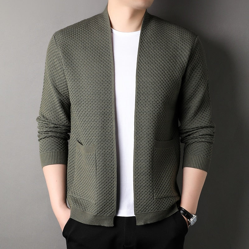 Men's Open Cardigan with Pockets