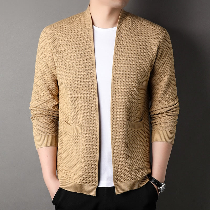 Herren Strickjacke Mit Taschen Offen - IdealeKleiden