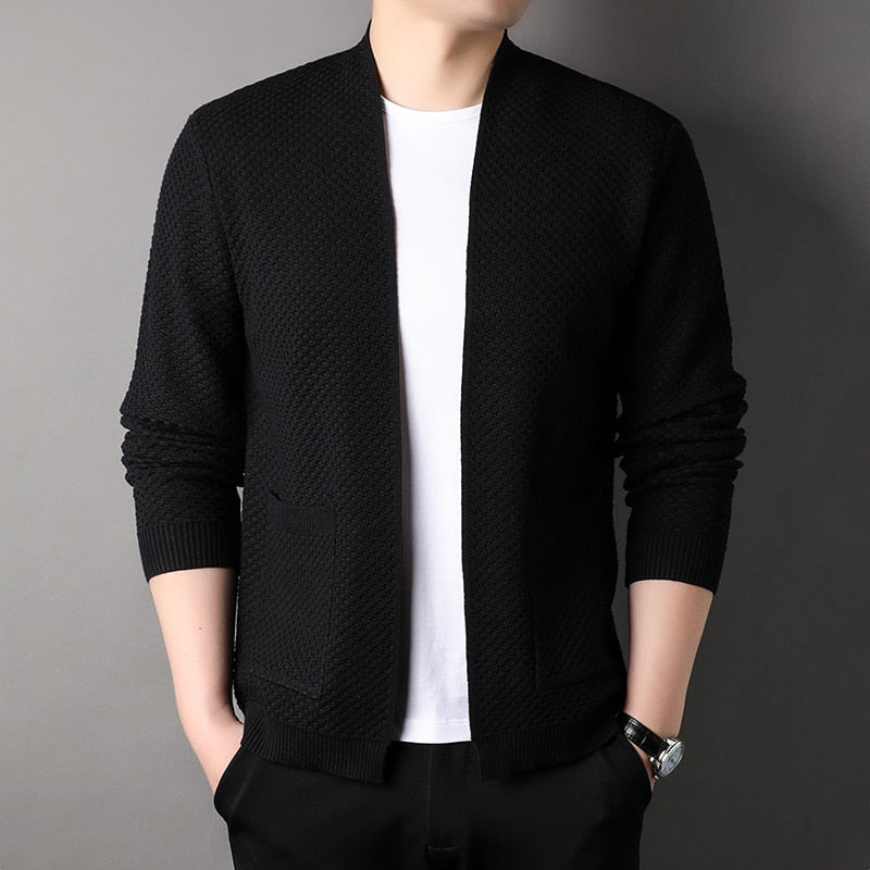 Men's Open Cardigan with Pockets