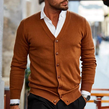 Men's Cardigan Long Sleeve V-Neck Buttons