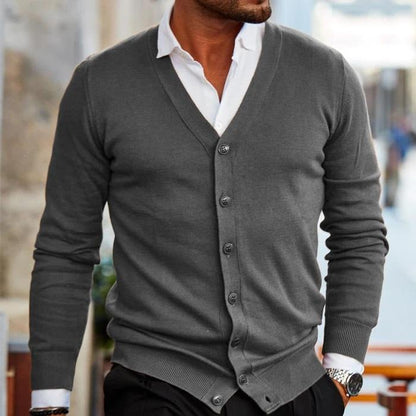 Men's Cardigan Long Sleeve V-Neck Buttons