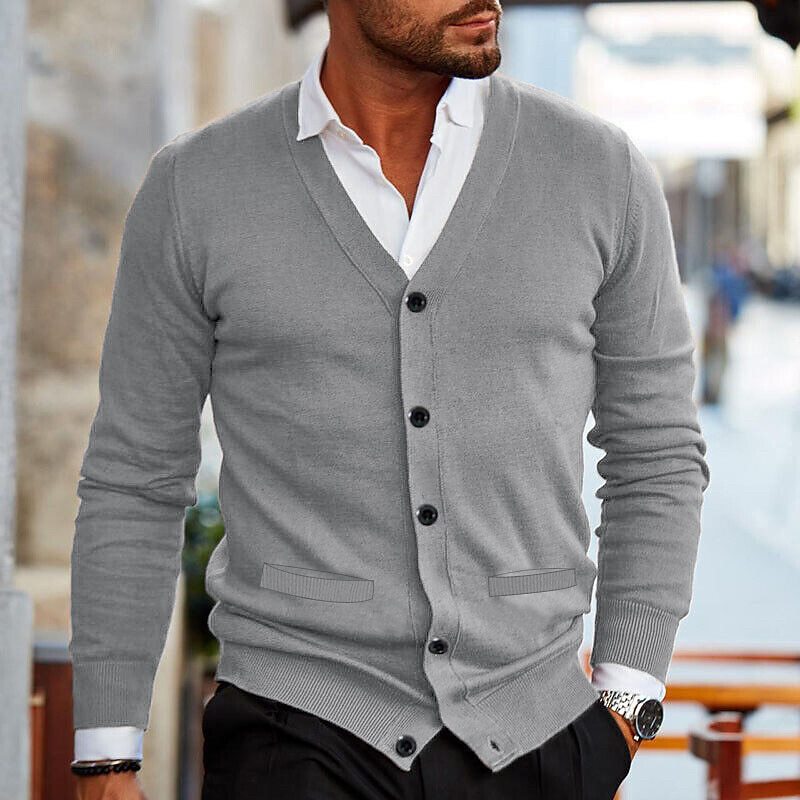 Men's V-Neck Cardigan Modern