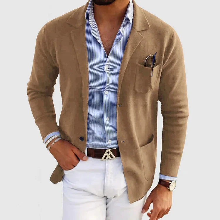 Men's Button-Up Cardigan with Pockets
