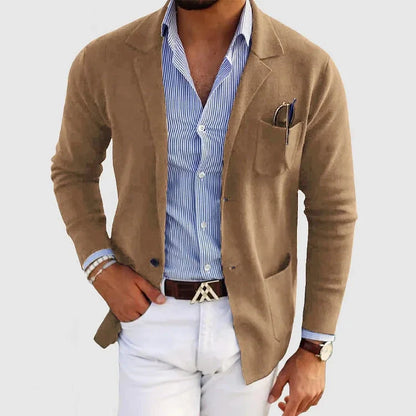 Men's Button-Up Cardigan with Pockets