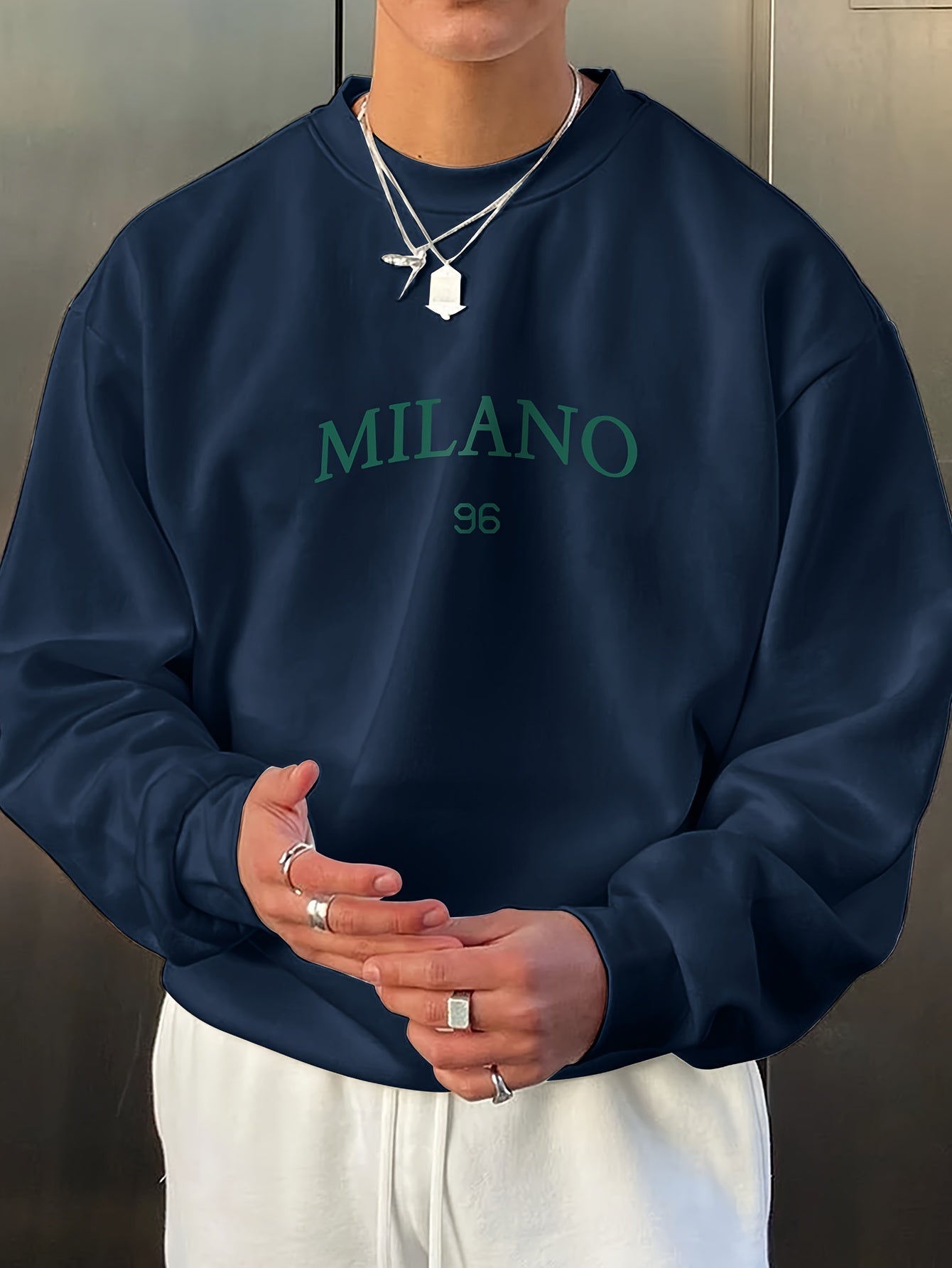 Men's large crew neck sweatshirt with print
