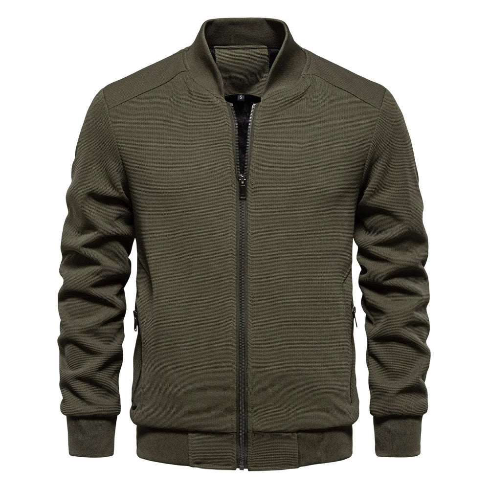 Men's Bomber Jacket Zipper Pockets Sporty
