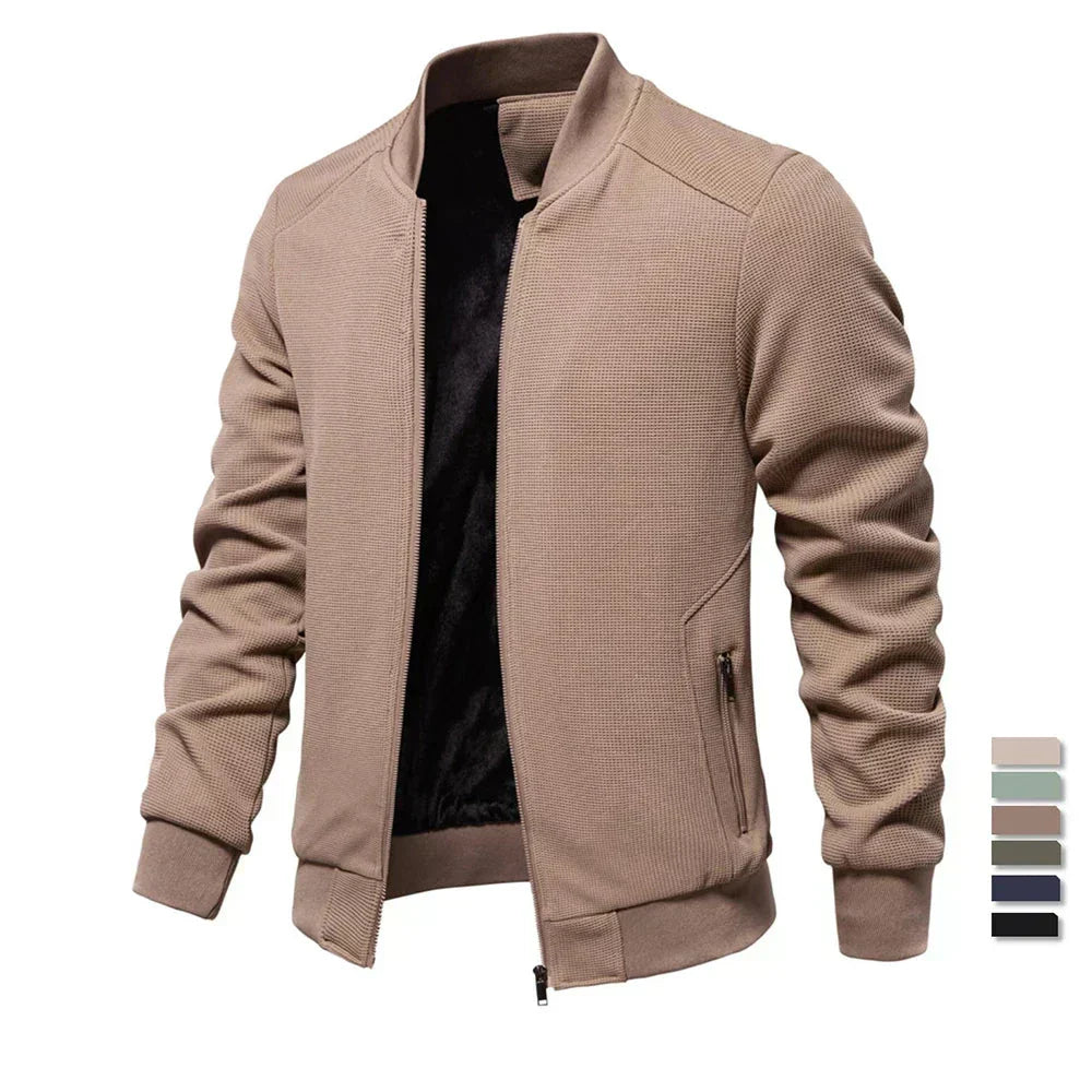 Herren Bomberjacke Reißverschluss Taschen Sportlich - IdealeKleiden