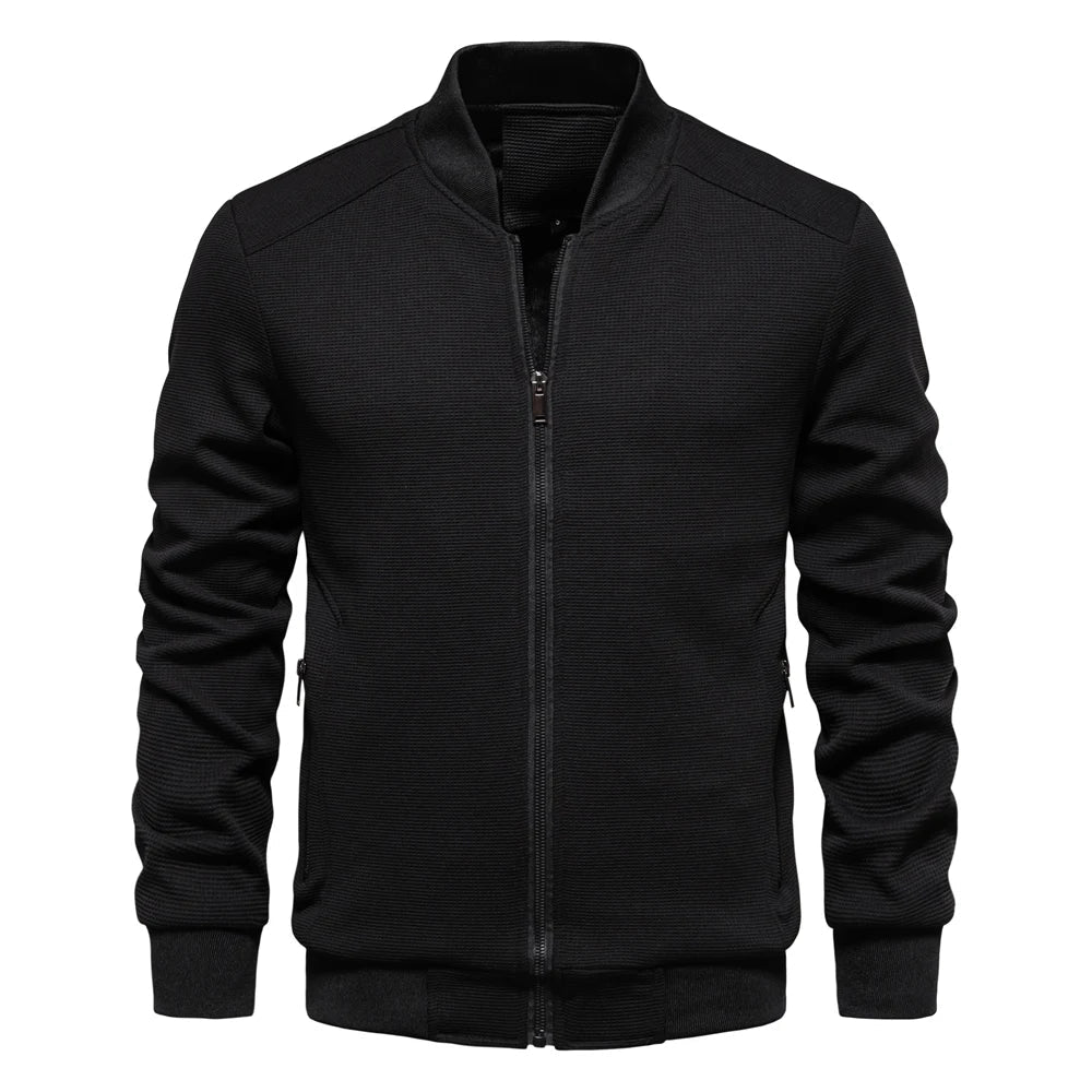 Men's Bomber Jacket Zipper Pockets Sporty