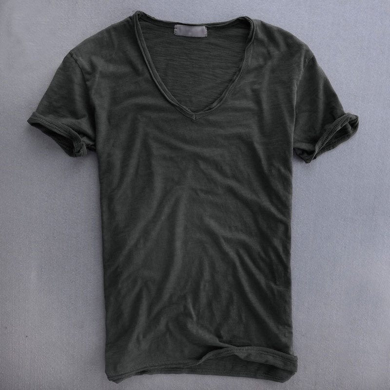 Men's V-Neck T-Shirt Lightweight Cotton