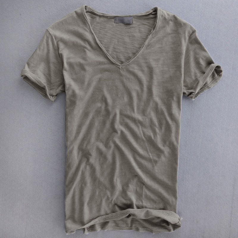 Men's V-Neck T-Shirt Lightweight Cotton