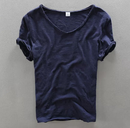Men's V-Neck T-Shirt Lightweight Cotton