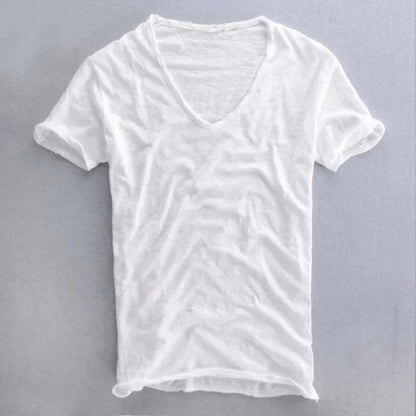 Men's V-Neck T-Shirt Lightweight Cotton