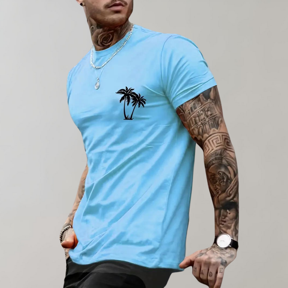 Men's Summer Palm Tree Short-Sleeve T-Shirt