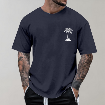 Men's T-Shirt Palm Print Loose Design