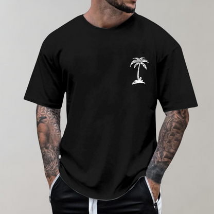 Men's T-Shirt Palm Print Loose Design