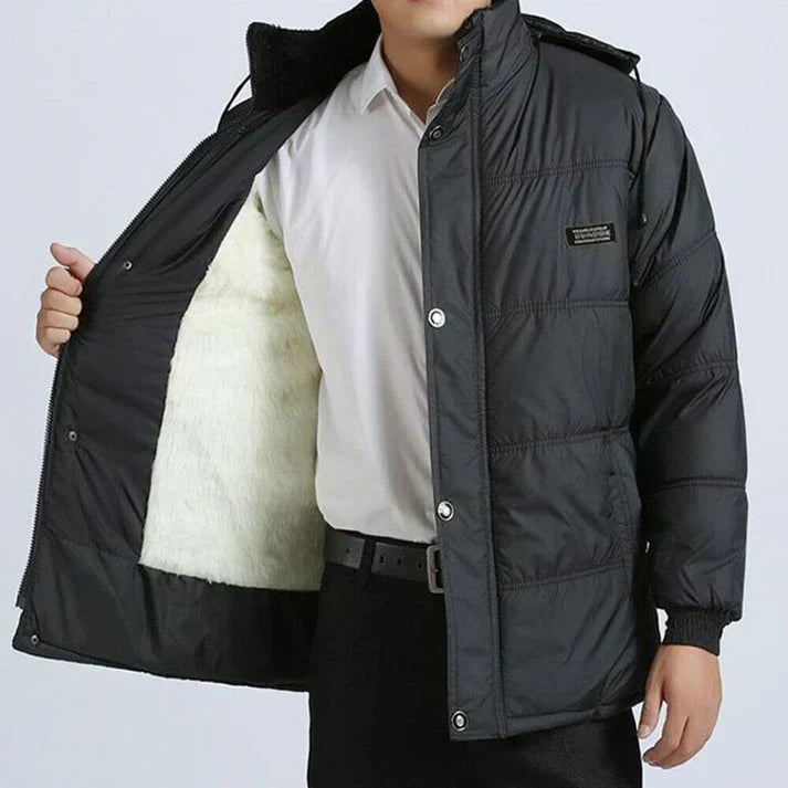 Herren Winterjacke Kapuze Daunenfüllung - IdealeKleiden
