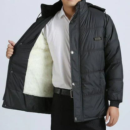 Herren Winterjacke Kapuze Daunenfüllung - IdealeKleiden