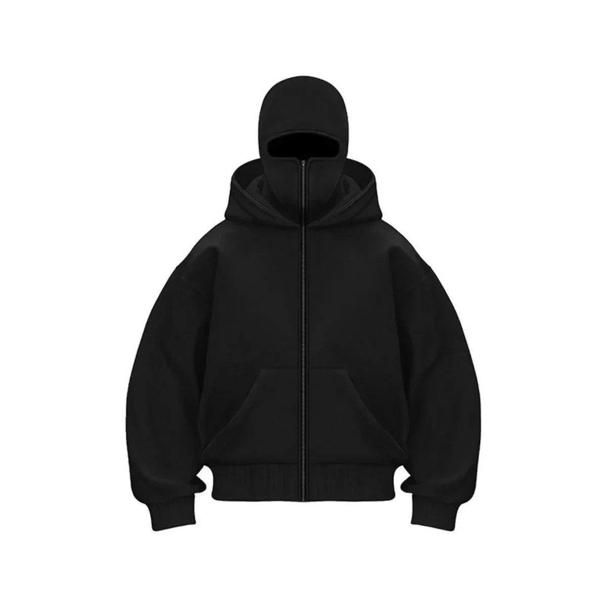 Warme Winterjacke mit Gesichtsmaske und Kapuze - IdealeKleiden