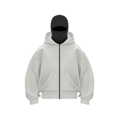Warme Winterjacke mit Gesichtsmaske und Kapuze