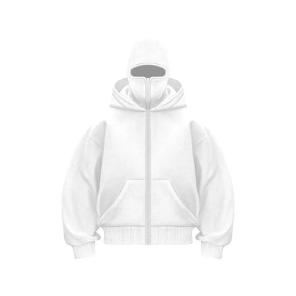 Warme Winterjacke mit Gesichtsmaske und Kapuze