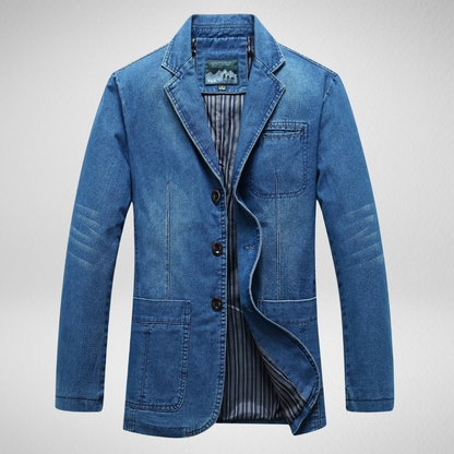 Modischer Denim-Blazer mit Knopfverschluss