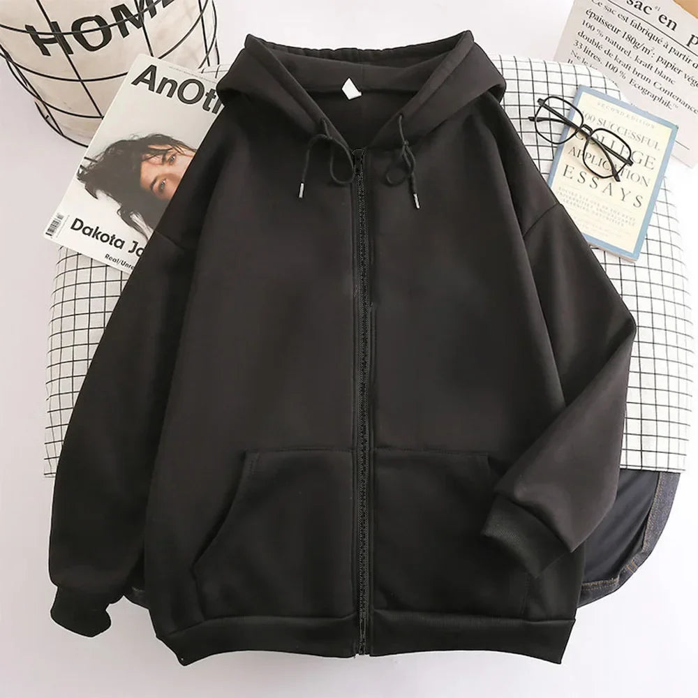 Women's Modern Hooded Jacket with Zipper