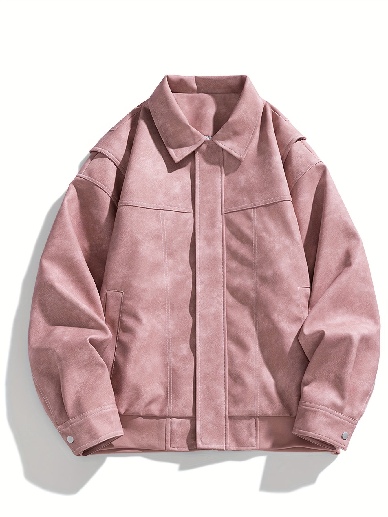 Ledermantel Damen Modern mit Reißverschluss & Taschen